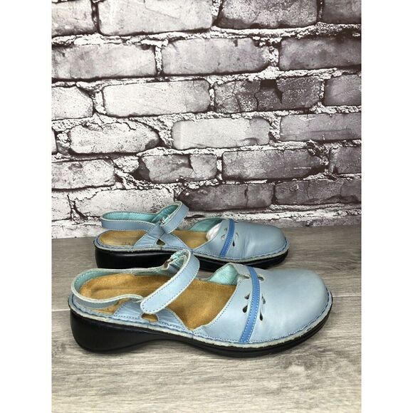 Naot Sky Blue Leather Mary Jane Strap Clogs Comfort Shoes Women Sz 38EU/7.5M US - Picture 9 of 16